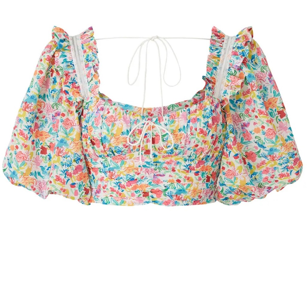 For Love And Lemons Multicolor Claude Crop Top NWT